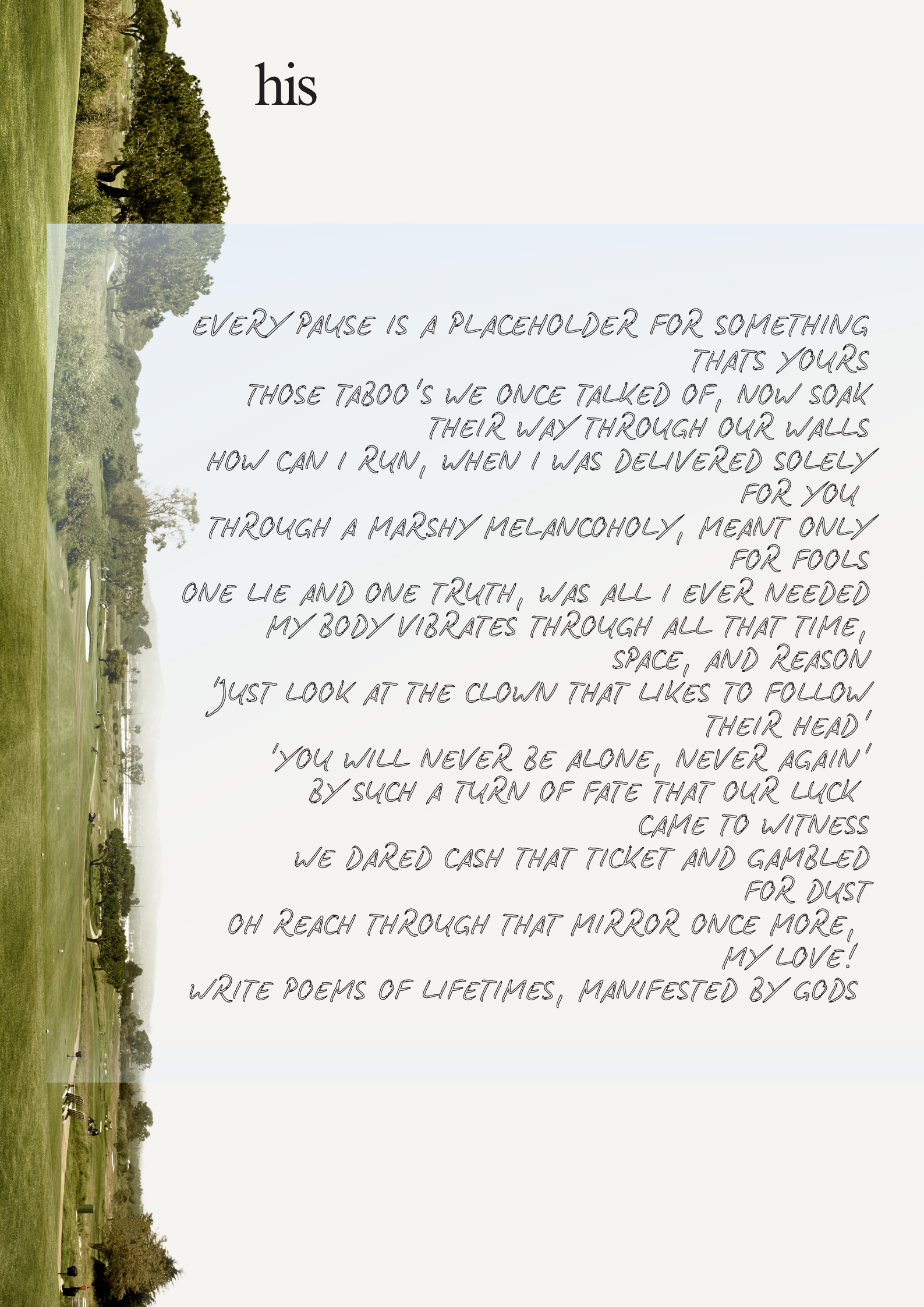 Poem: his